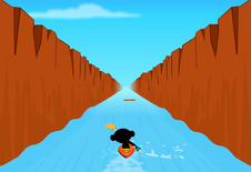 Kayak-mchezo-na-chimpanzee-raft-surfer